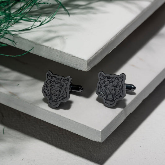 925 Sterling Silver Tiger Cufflinks for Men wedding cufflinks