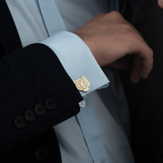 925 Sterling Silver Tiger Cufflinks for Men wedding cufflinks