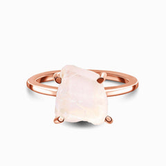 925 sterling Silver Raw Crystal Petite Rose Quartz Ring