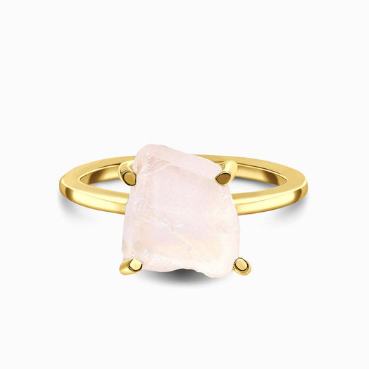 925 sterling Silver Raw Crystal Petite Rose Quartz Ring
