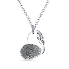 Personalized Custom Fingerprint Heart Necklace