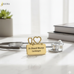 Custom Doctor Name Badge with Stethoscope Design