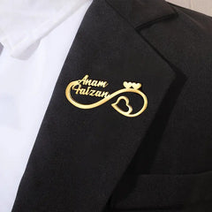Custom Couple Name Infinity Brooch