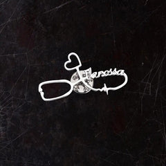 Custom Engraved Heartbeat Stethoscope Brooch