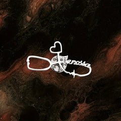 Custom Engraved Heartbeat Stethoscope Brooch