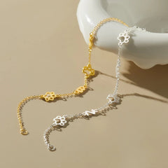 Custom Pet Initial and Paw Charm Link Bracelet