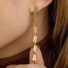 Customized Name Drop Dangle Earrings