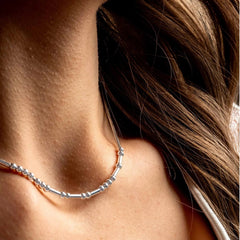 Personalized Morse Code Bar and Bead Necklace