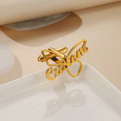 Custom Butterfly Script Name Cufflinks
