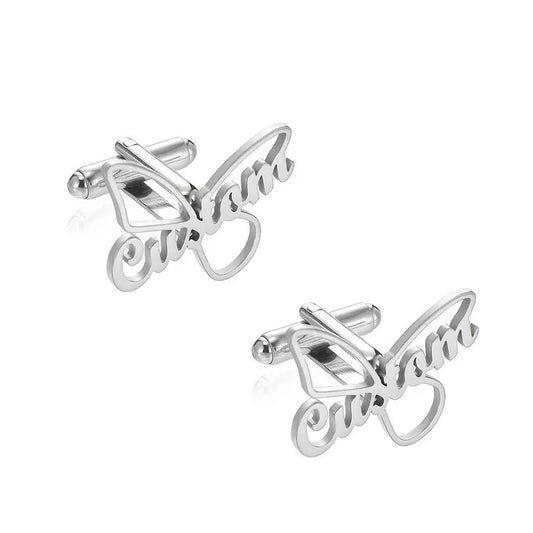 Custom Butterfly Script Name Cufflinks