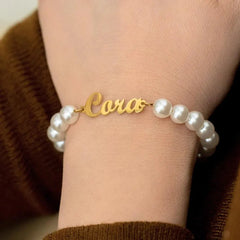 Custom Script Name and Pearl Bracelet