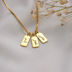 Custom Arabic Dainty Initial Tag Necklace