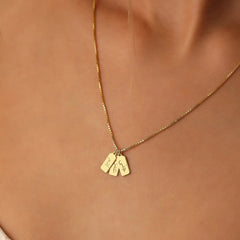 Custom Arabic Dainty Initial Tag Necklace