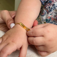 Custom Baby Kids Name Bracelet With Birth Flower