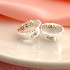 Custom Couple Guardian Angel Wing Rings