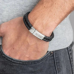 Custom Engraved Leather Bracelets For Men