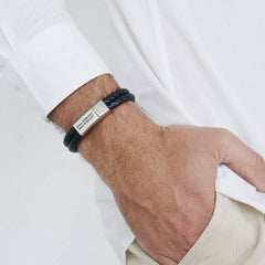 Custom Engraved Leather Bracelets For Men