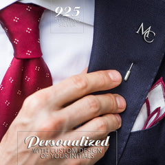 Custom Initials Letters Lapel Pin For Groom