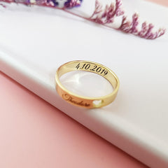 Custom Inside Outside Engraved Name Ring