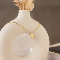 Custom Letter Mini Birthstone Tag Necklace