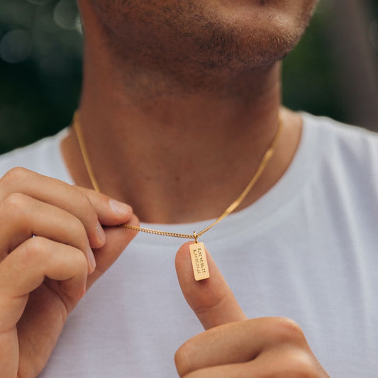 Custom Men's Bar Tag Necklace