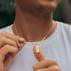 Custom Men's Bar Tag Necklace