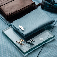Custom Mustache Text Engraved Cufflinks