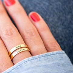 Custom Two & Three Name Engraved Ring