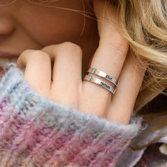 Custom Two & Three Name Engraved Ring