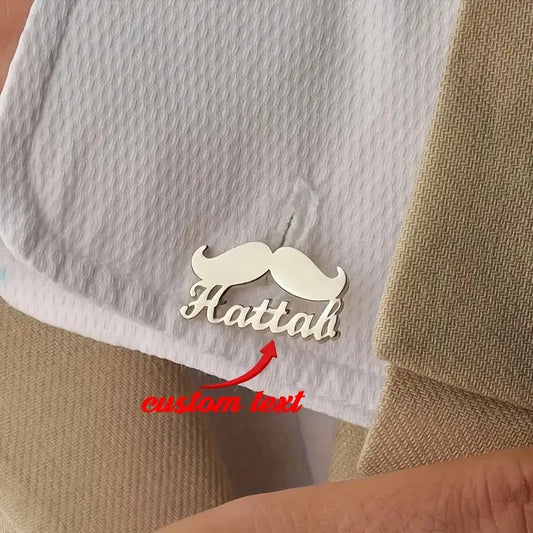 Customizable Engraved Name Moustache Design Cufflink