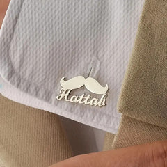 Customizable Engraved Name Moustache Design Cufflink
