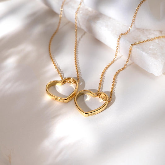 Customized Inner Message Engraved Heart Necklace