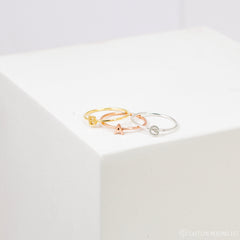 Customized Handcraft Dainty Initial Letter Ring