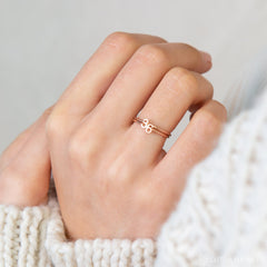 Customized Handcraft Dainty Initial Letter Ring