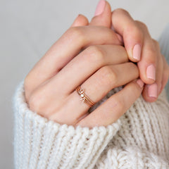 Customized Handcraft Dainty Initial Letter Ring