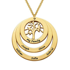 Customized Hanging Family Tree Circle Necklace