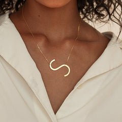Customized Large Sideways Initial Necklace