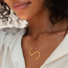 Customized Large Sideways Initial Necklace