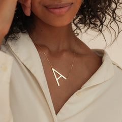 Customized Large Sideways Initial Necklace