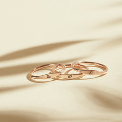 Customized Skinny Zodiac Sign Ring For Women