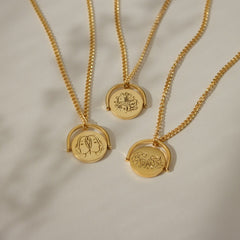 Customized Zodiac Spinner Necklace For Gift