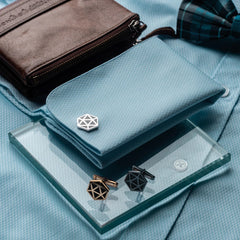 Designer Men's Black Enamel Cufflinks For Groomsmen