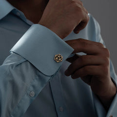 Designer Men's Black Enamel Cufflinks For Groomsmen