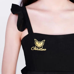 Elegant Custom Butterfly Name Brooch