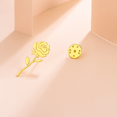 Elegant Golden Rose Brooch for Blazer