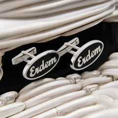 Sterling Silver Enamel Name Cufflinks For Groom