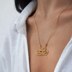 English and Arabic Name Necklace For Couple