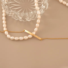 Curved Slim Bar Engraved Message Bracelet