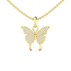 Fluttering Radiance Diamond Butterfly Pendant