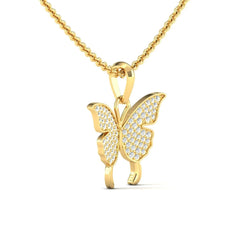 Fluttering Radiance Diamond Butterfly Pendant